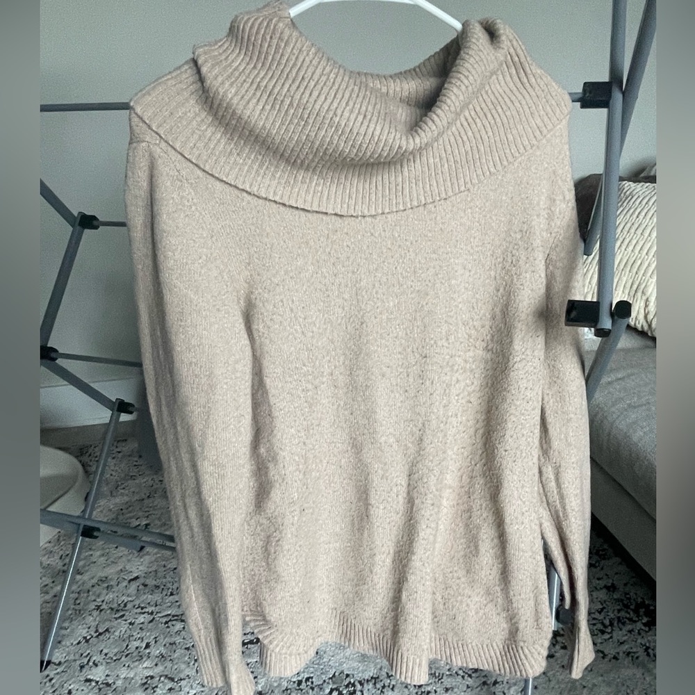 Tan cow neck sweater